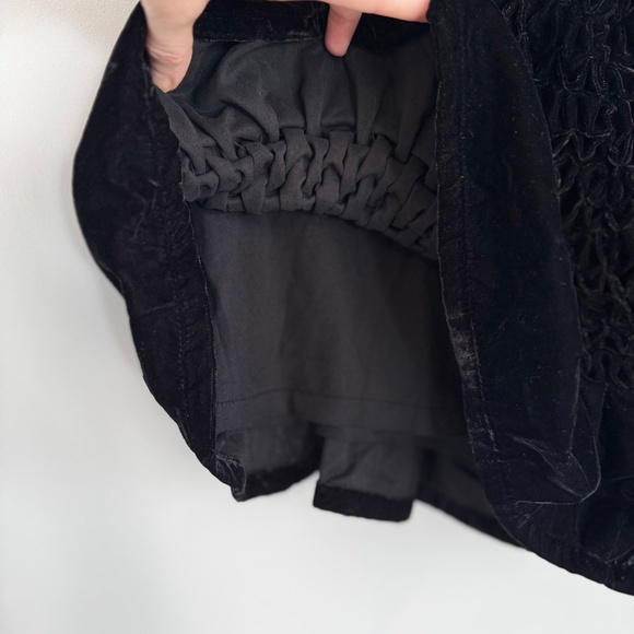 NWT Free People Velvet Black Smocked Mini Skirt Top 2 Piece Set Size M - Picture 13 of 16